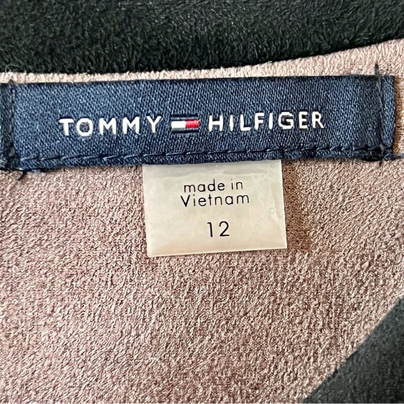 TOMMY HILFIGER Faux Suede Microfiber Sleeveless Asymmetrical Sheath Dress—SZ. 12 - Picture 10 of 11